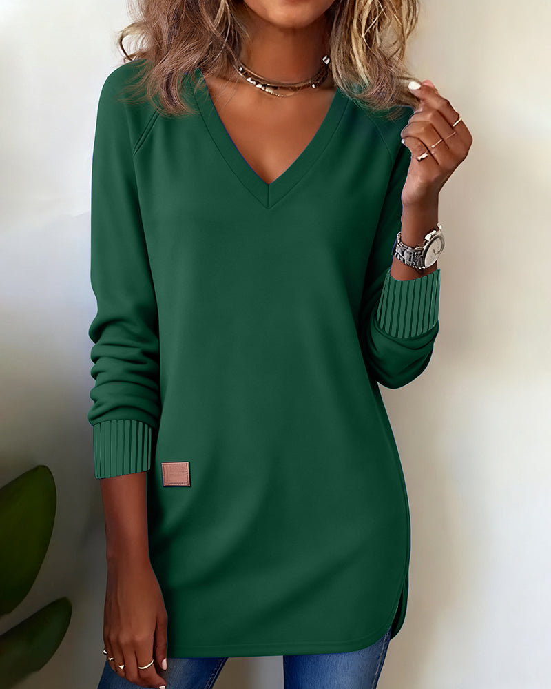 Stutz I Modisches Sweatshirt mit V-Ausschnitt