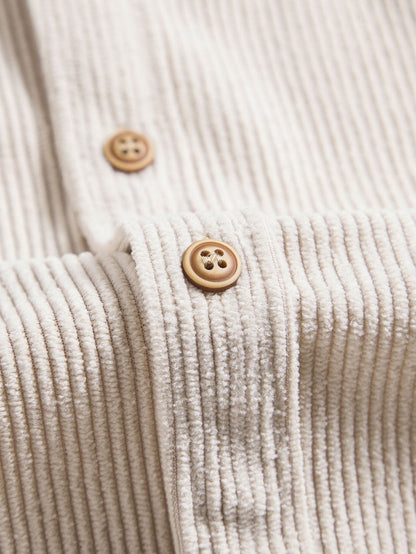 Corduroy Button-Down Short Sleeve Shirt