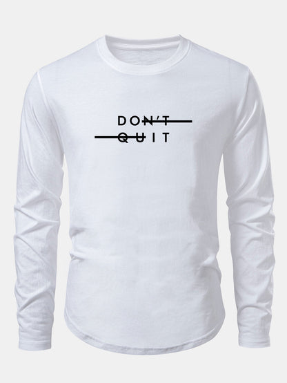 Nicht Aufgeben Druck Baumwolle Bogen Saum T-Shirt