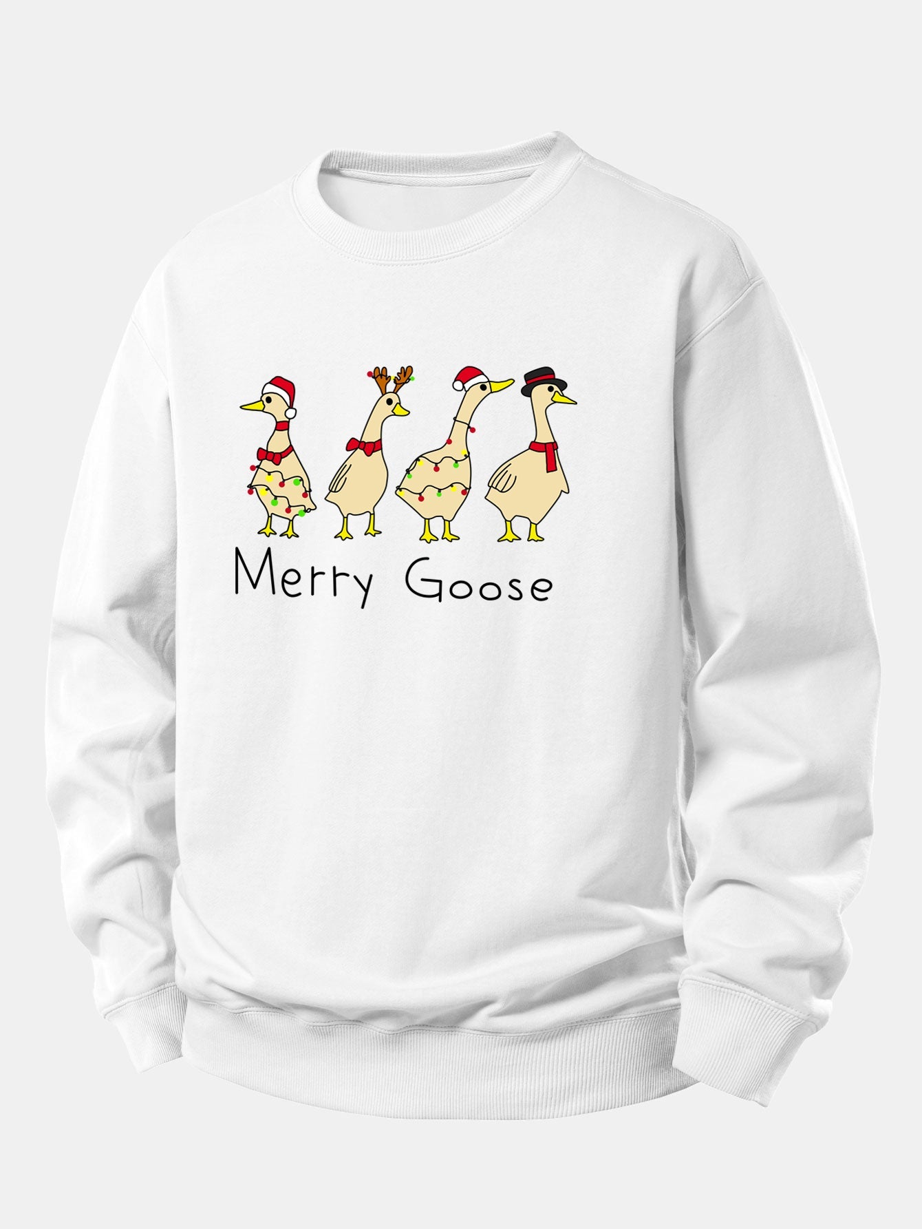Locker Geschnittenes Sweatshirt mit Weihnachtsente-Design