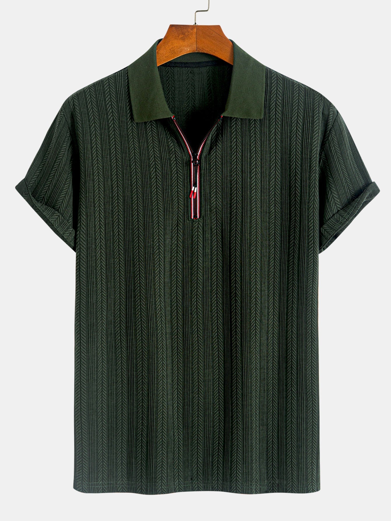 Strukturiertes Polo mit Reißverschluss