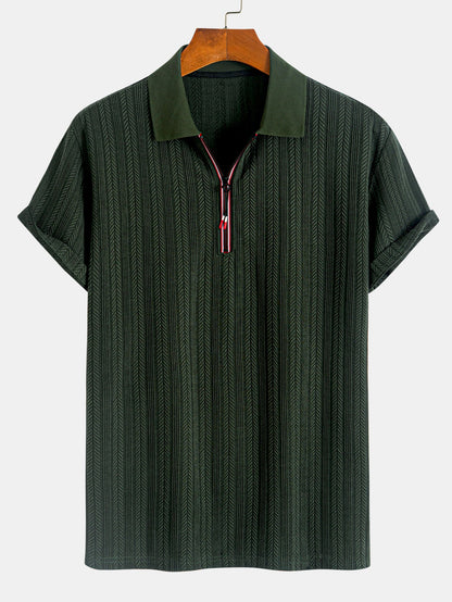 Strukturiertes Polo mit Reißverschluss