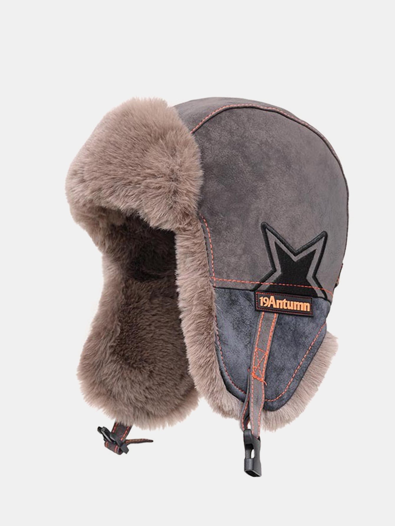 Vintage Leder Plus Samt Warme Fliegerkappe