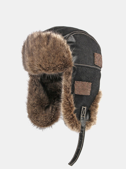 Klassische Winter-Pilotmütze mit Ohrklappen