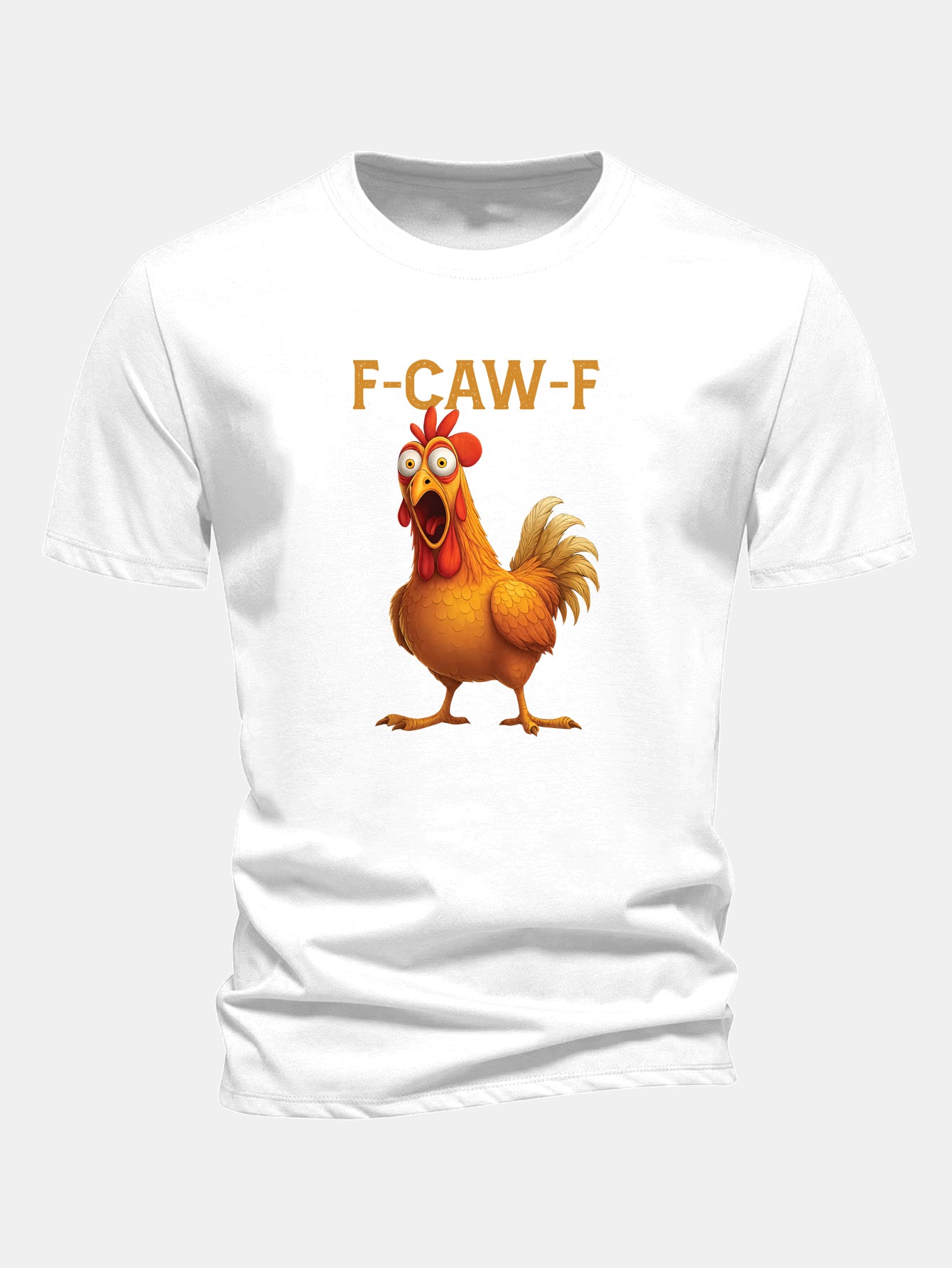 Baumwoll-T-Shirt mit regulärer Passform und Hahn-Design