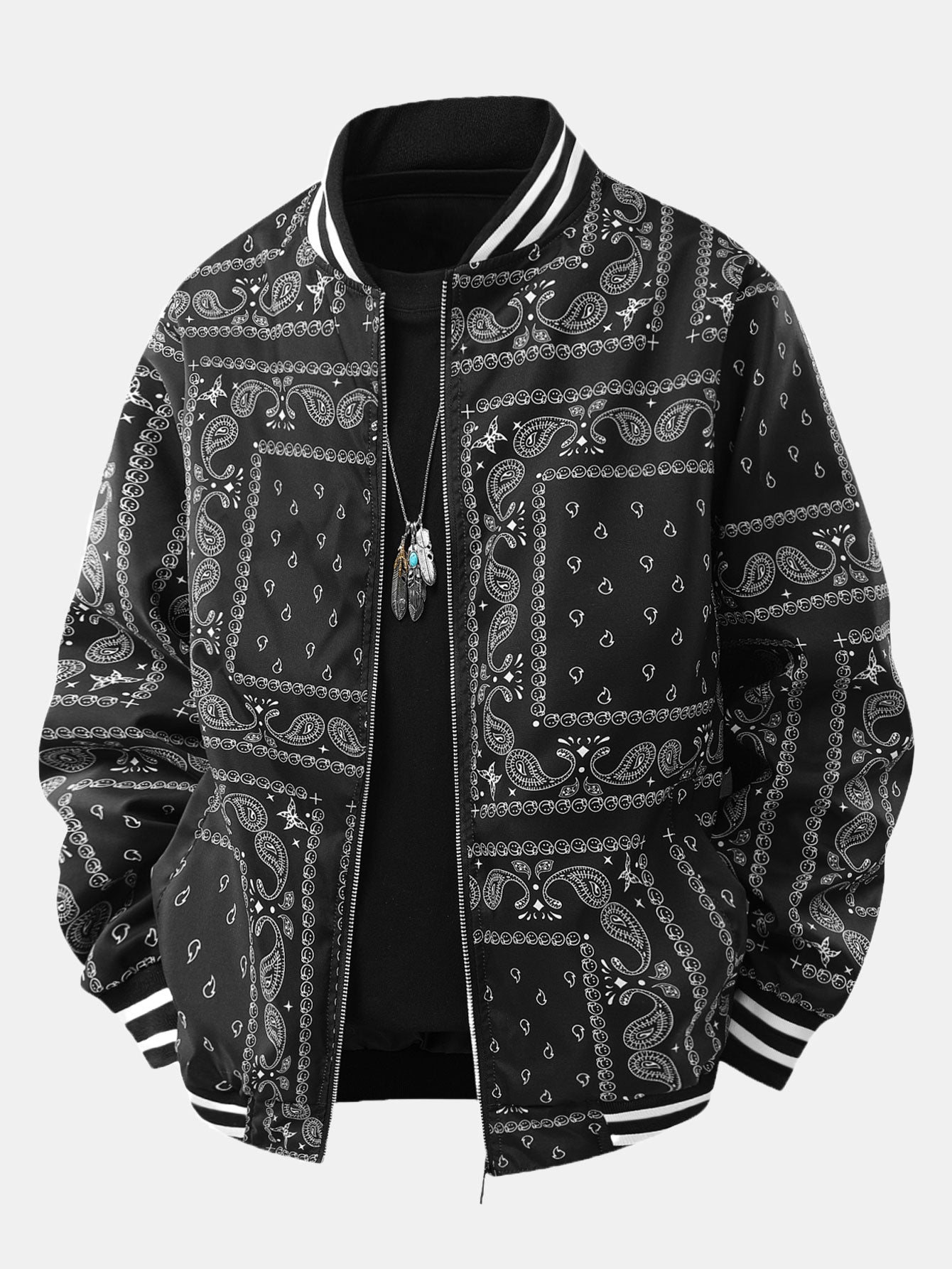 Paisley-Muster Baseballjacke