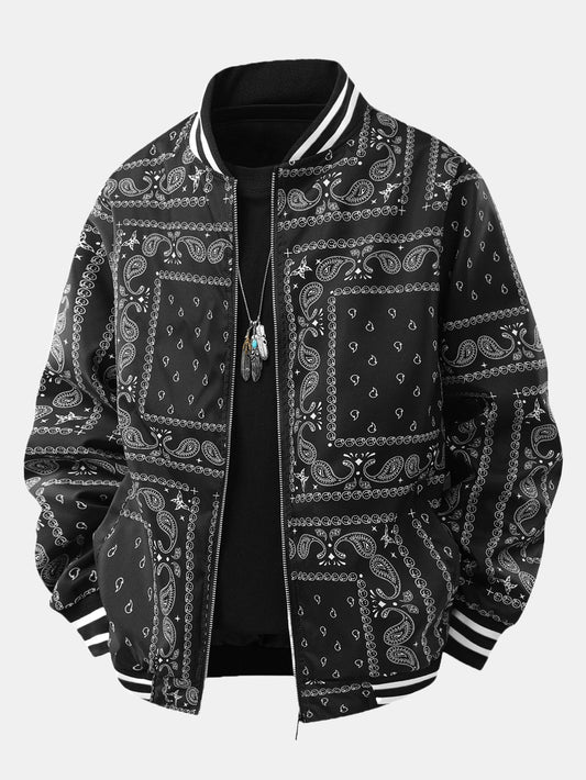 Paisley-Muster Baseballjacke