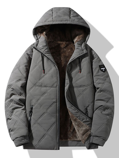 Gefütterte Kapuzenjacke mit Kunstpelz