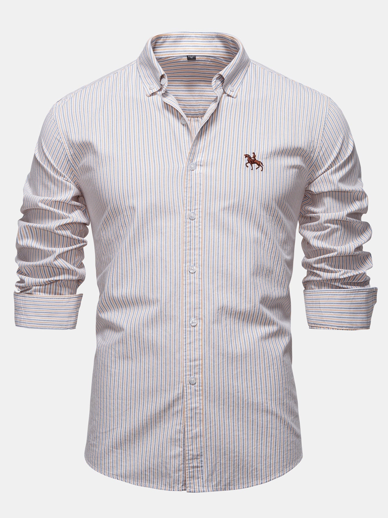 Cowboy Stickerei Baumwolle Kariertes Streifenhemd