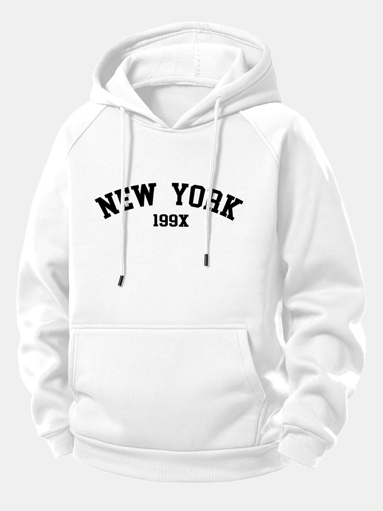 New York Print Hoodie with Drawstring
