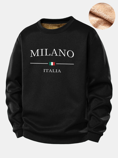 Milano Print Fleece-Lined Teddy Sweatshirt
