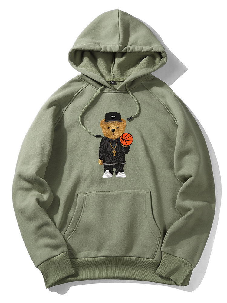 Basketball Bear Graphic Hoodie