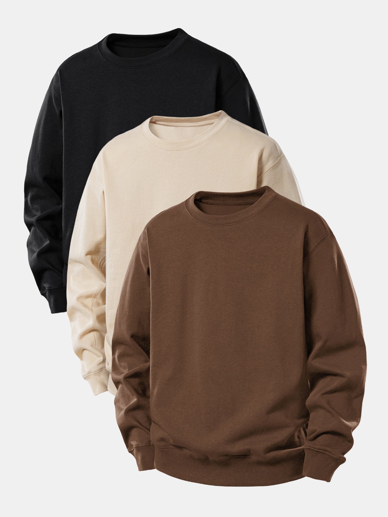 3 Stück Basic Relax Fit Sweatshirt