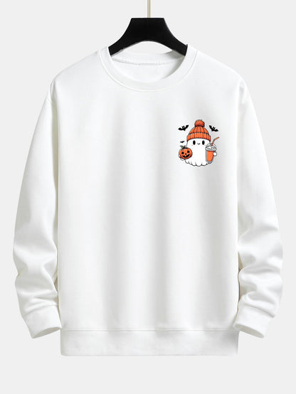 Halloween Geister Kürbis Druck Lässiges Sweatshirt