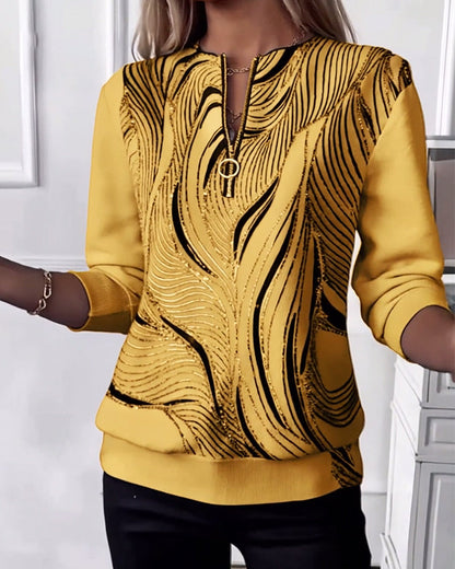 Stutz I Lässiges Bedrucktes Zip-Sweatshirt