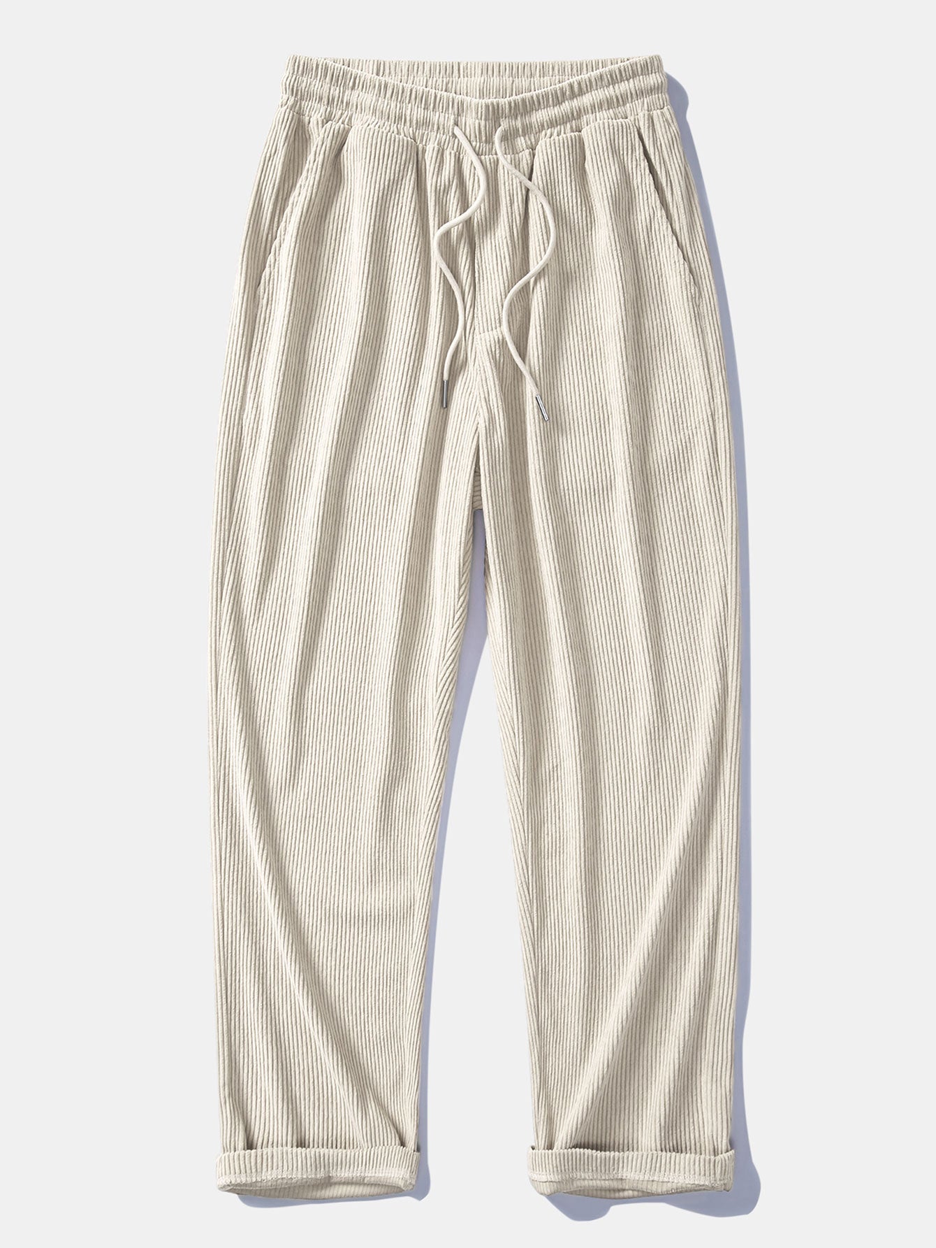 Farbblock Corduroy Hemd mit Knöpfen und gerade geschnittene Corduroy Hose