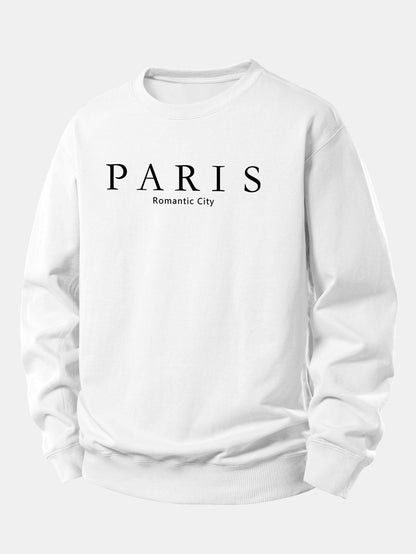 Paris Slogan Druck Locker Geschnittenes Sweatshirt