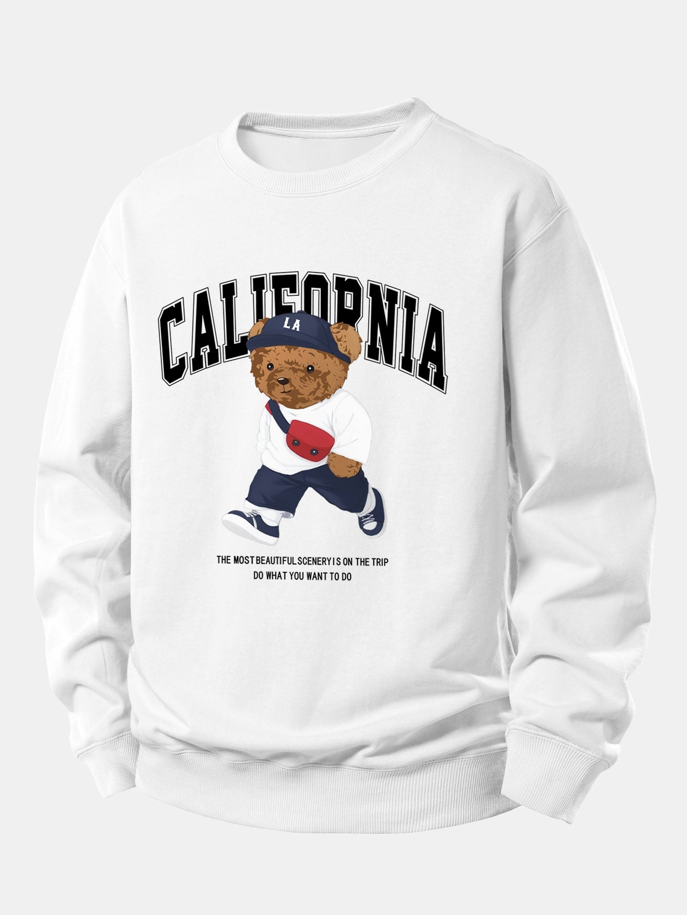 California Mode Bär-Print Lässiges Sweatshirt
