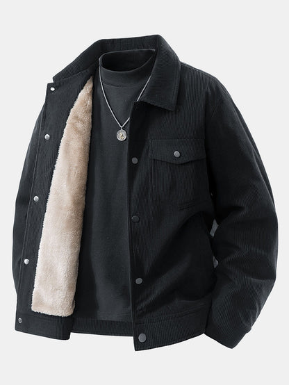 Teddygefütterte Cordjacke mit Taschen