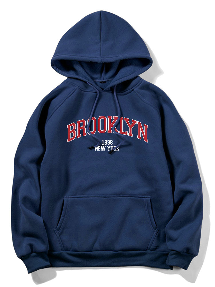 Brooklyn Graphic Hoodie with Letter Design
