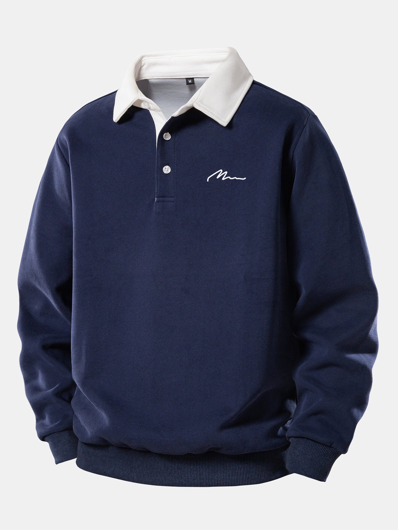 Herren Print Kontrast Poloshirts Kragen Sweatshirt