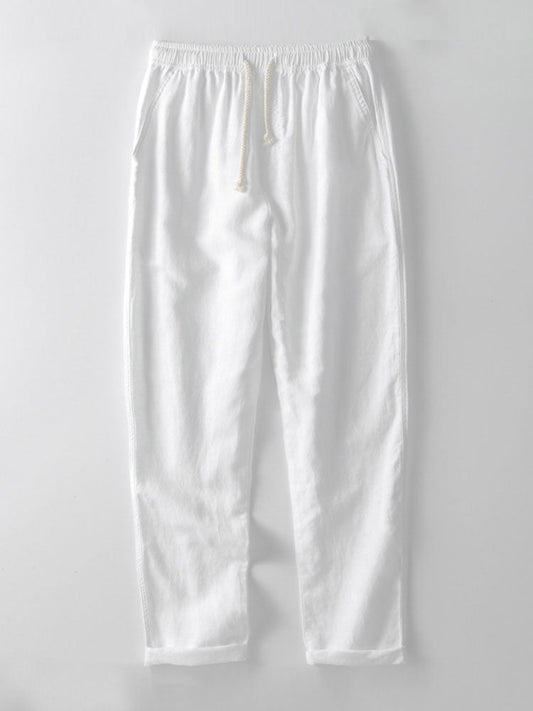 Straight-Leg Linen Trousers