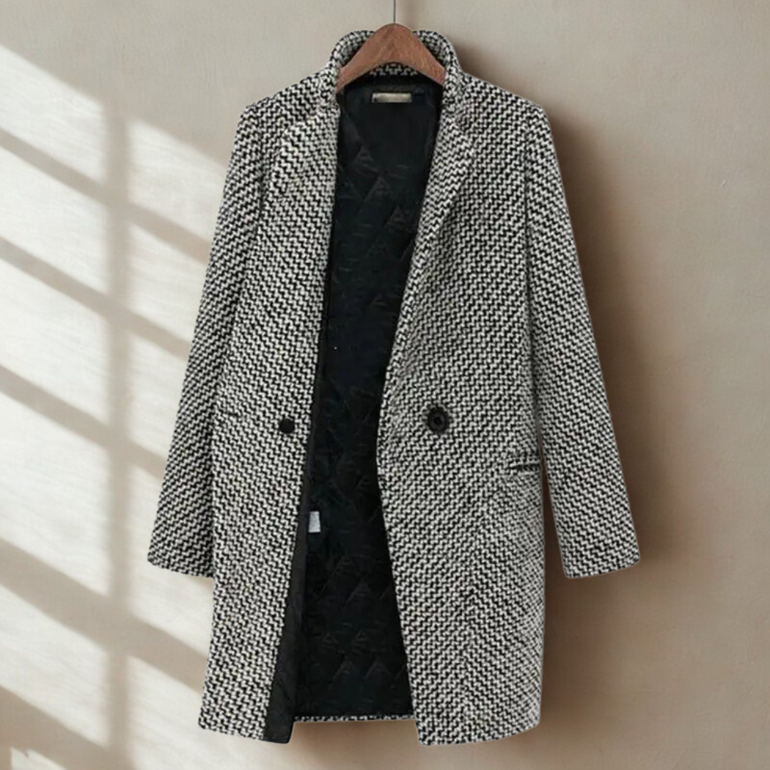 Edith | Warm gefütterter Fischgrät-Mantel