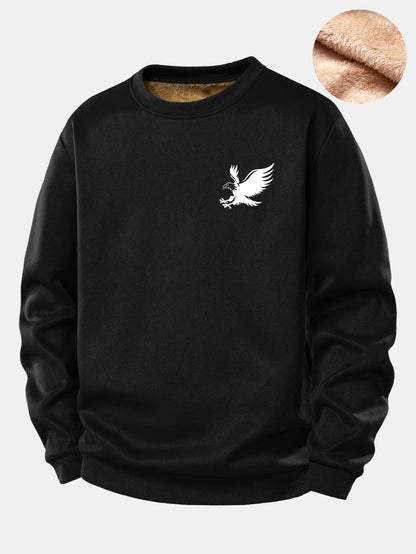 Soaring Eagle Graphic Teddy Fleece Pullover Sweatshirt