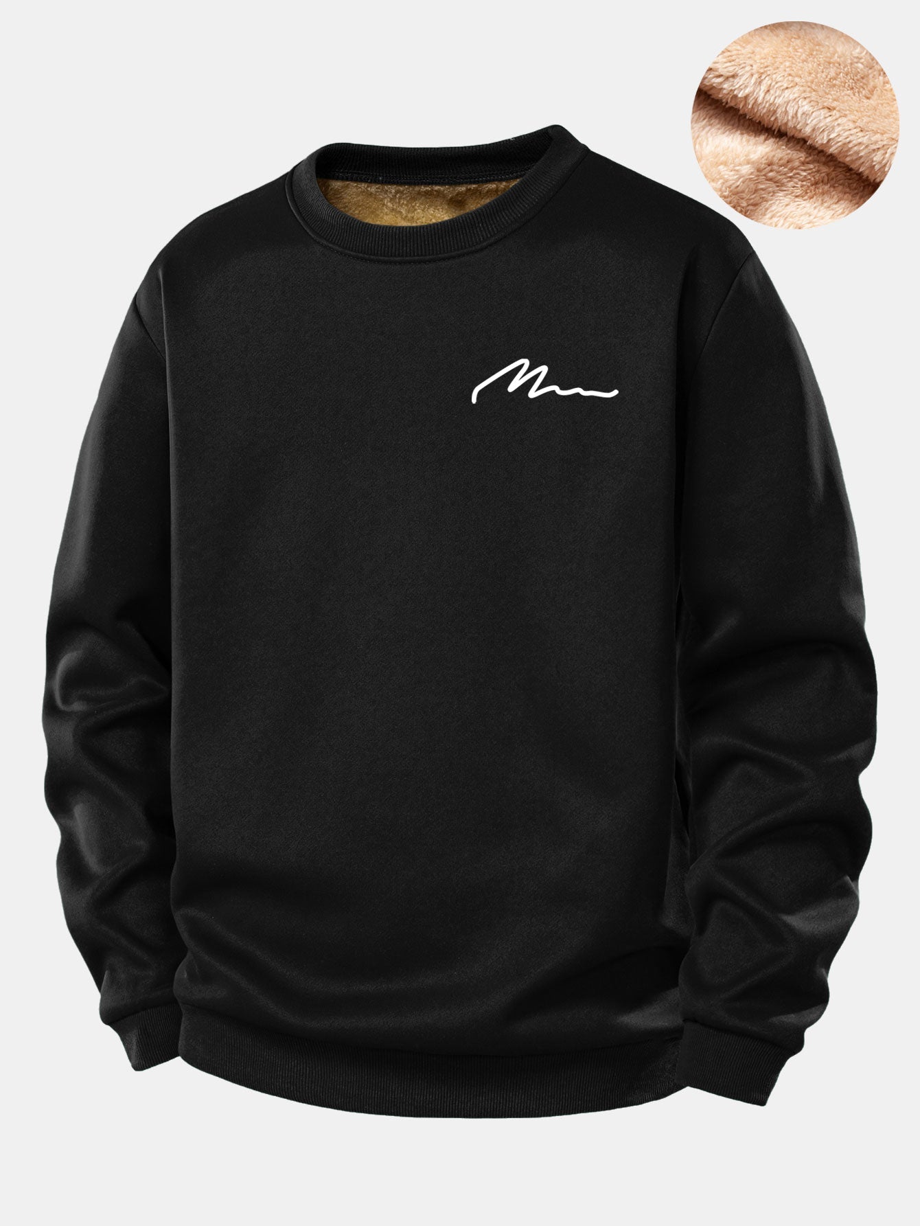 Herren Sweatshirt mit Slogan-Print und Teddy-Fleece-Futter