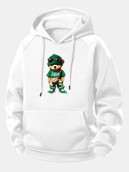 Stylischer Hoodie mit Bären-Print und Kordelzug