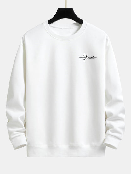 Relaxed Fit Sweatshirt with Blessed Print