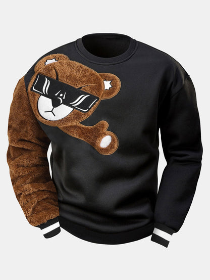 Teddy Bear Sonnenbrillen Rundhalsausschnitt Sweatshirt