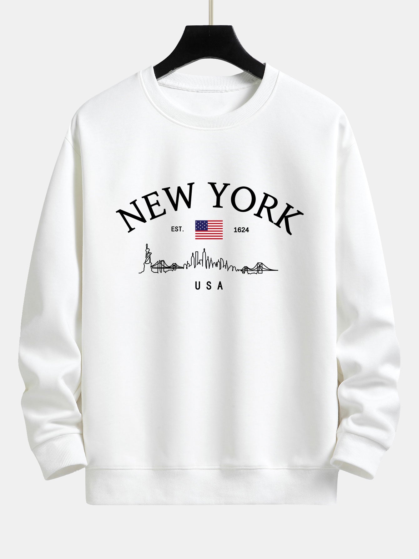 New York Druck Locker sitzendes Sweatshirt