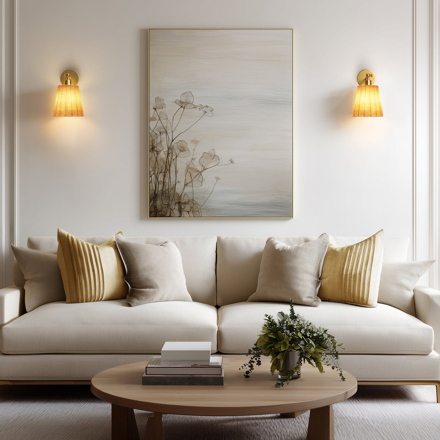 NATÜRLICHE DRAHTLOSE WANDLAMPEN (SET AUS 2)