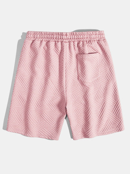 Gestreiftes Jacquard-Hemd mit Knopfleiste und Shorts mit Kordelzug