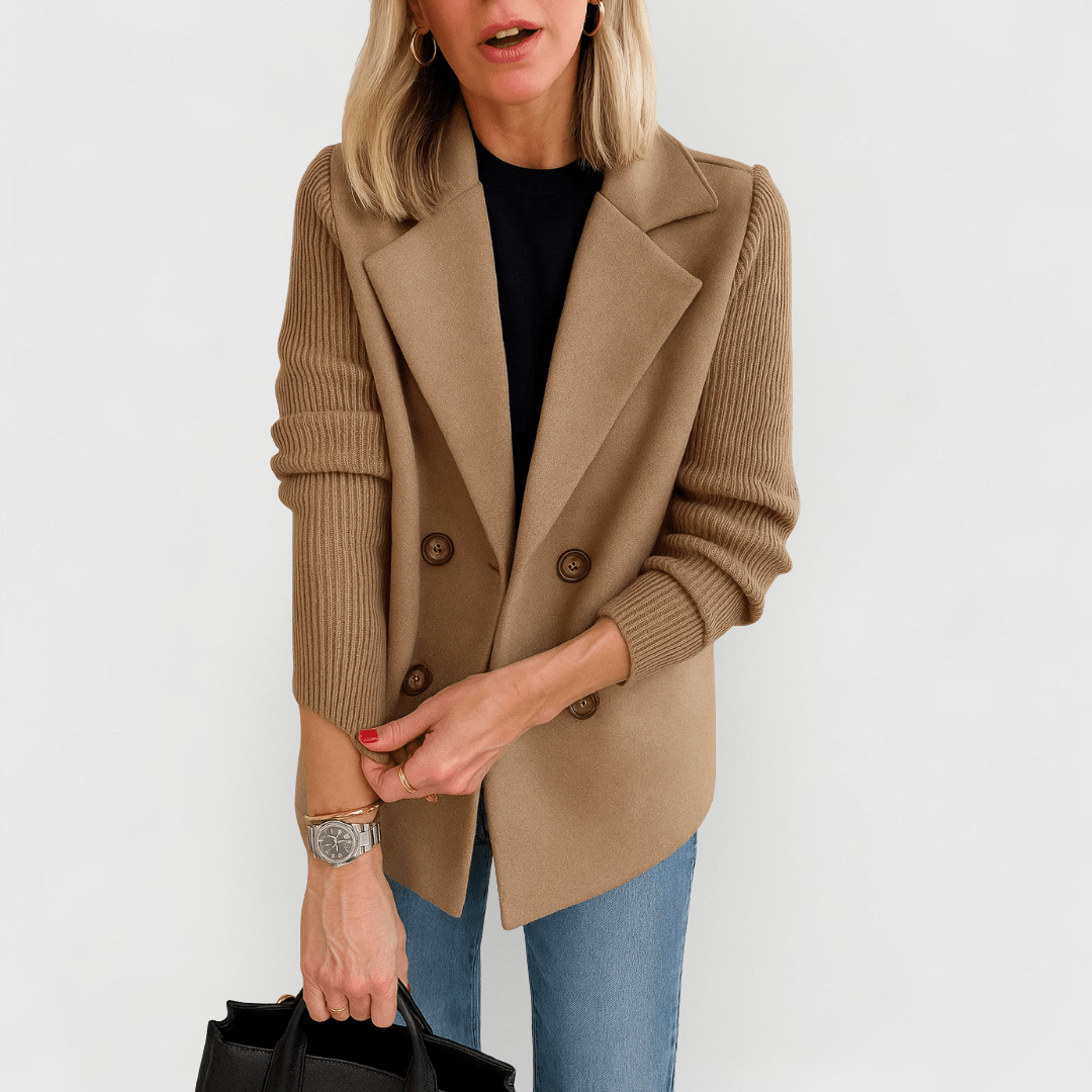 Olivia | Elegante Jacke mit gestrickten Ärmeln