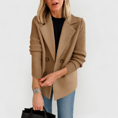 Olivia | Elegante Jacke mit gestrickten Ärmeln