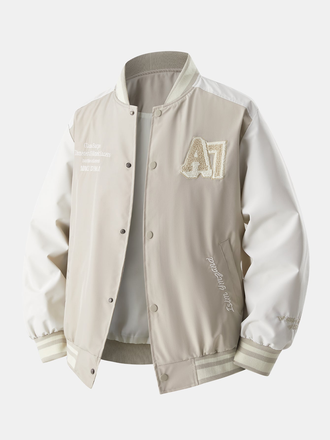 Baseballjacke im Locker-Schnitt mit kontrastierender Stickerei