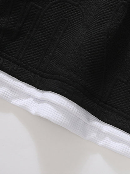 Jacquard Sweatshirt mit Reverskragen und lockerem Sitz