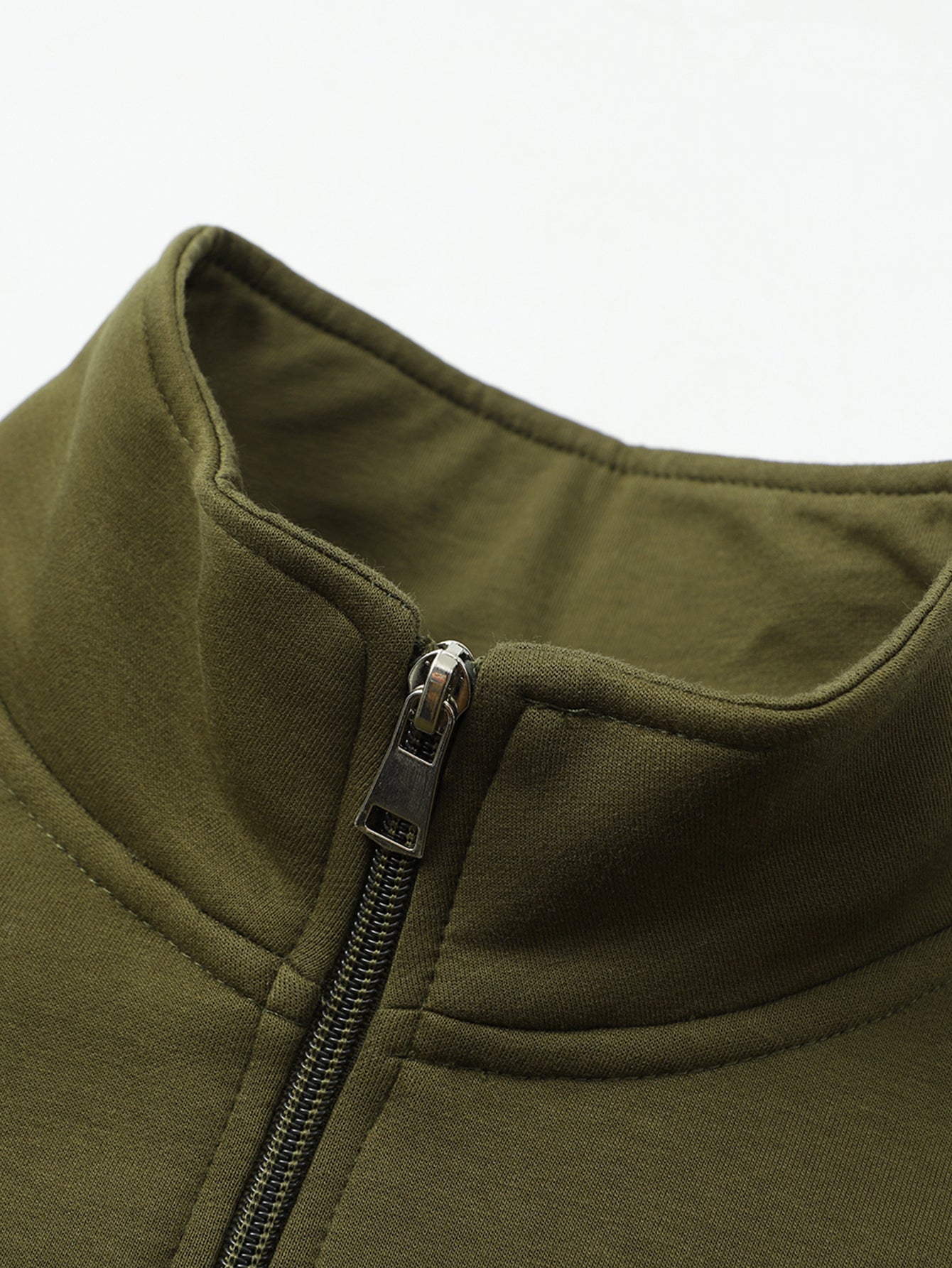 Fleecegefülltes Teddy-Sweatshirt mit Viertel-Reißverschluss