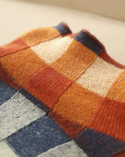 Madi - Cashmere Luxe Patchwork Rollkragenpullover