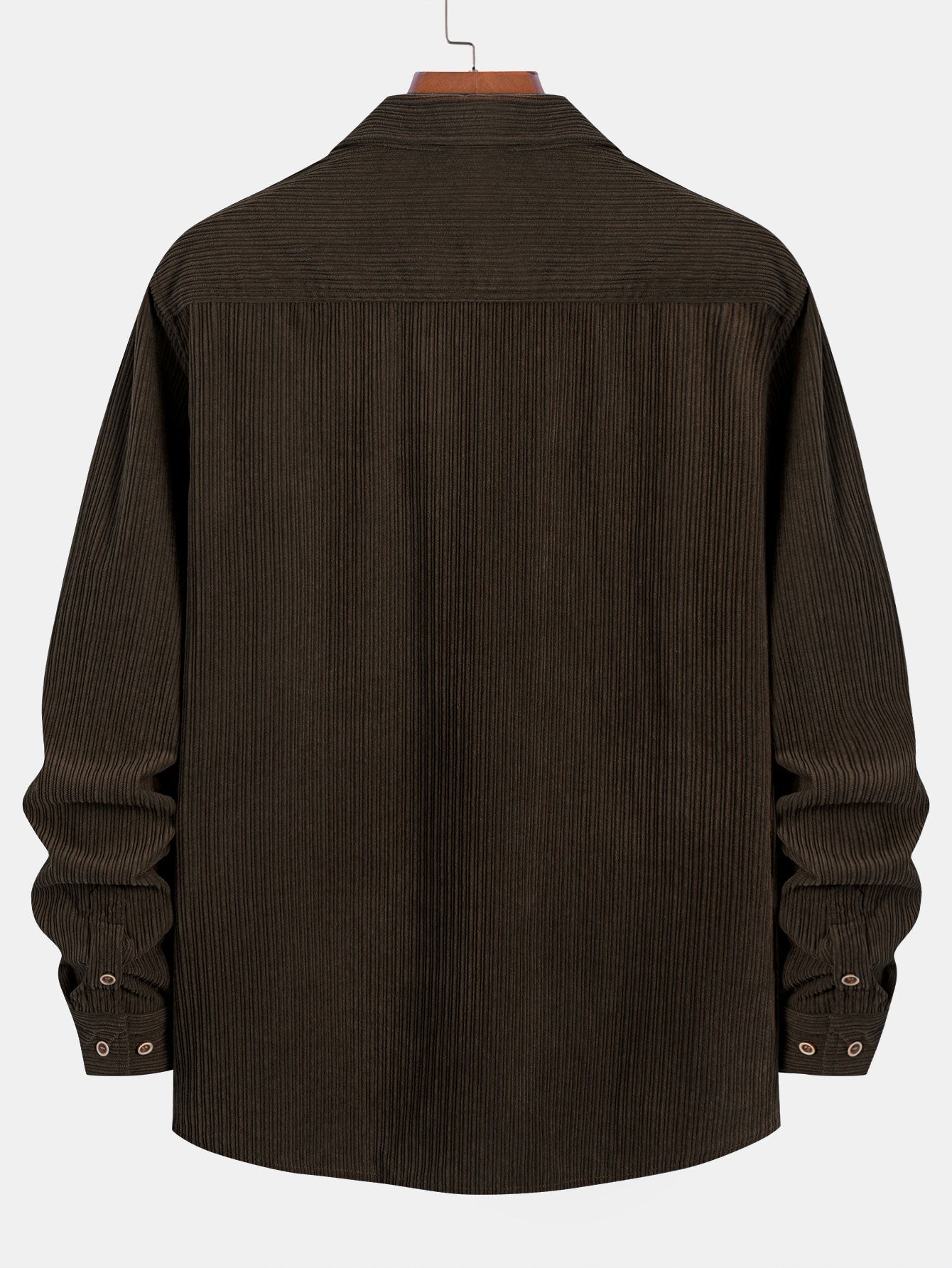 Langärmliges Cordhemd mit Tasche und Knopfdetails
