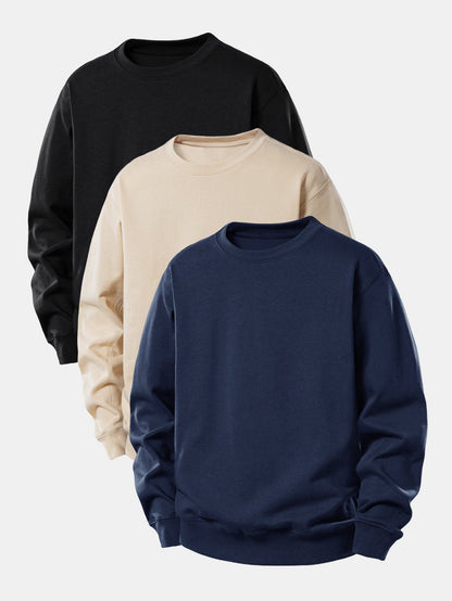 3 Stück Basic Relax Fit Sweatshirt