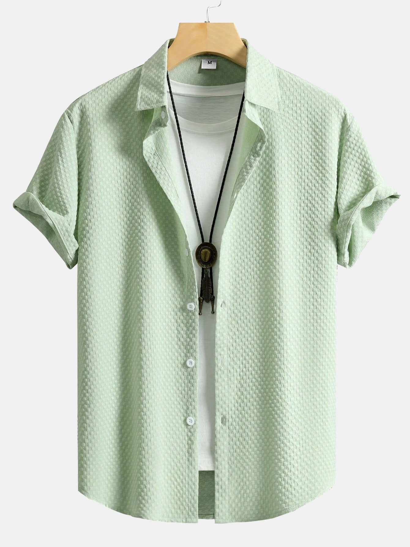 Karomuster Jacquard Hemd mit Knopfverschluss