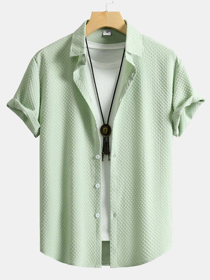 Karomuster Jacquard Hemd mit Knopfverschluss