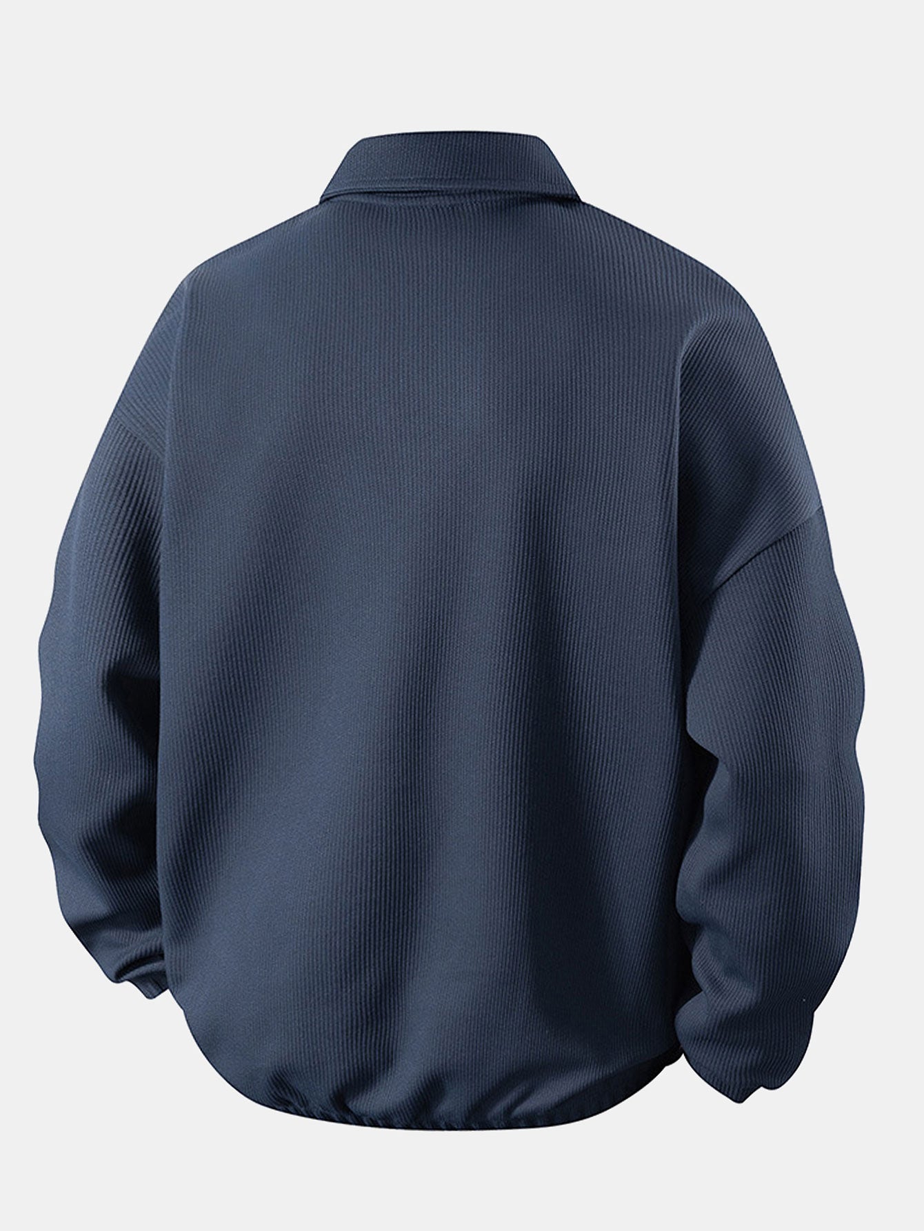 Casual Fit Waffle V-Neck Polo Sweatshirt