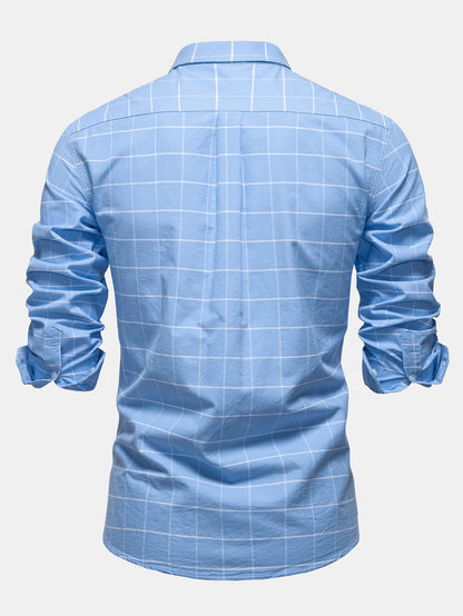 Cowboy Stickerei Baumwolle Kariertes Hemd mit Knöpfen