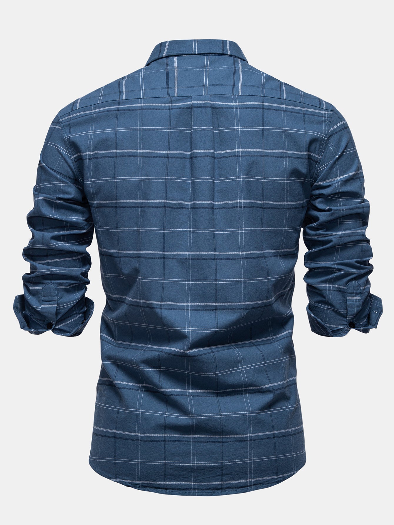 Karierter Baumwoll-Cowboy-Hemd mit Knopfdetails und Stickerei