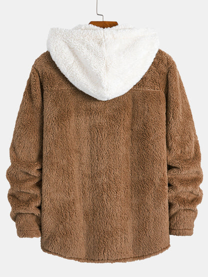 Kontrast Teddy Kapuzenhemd