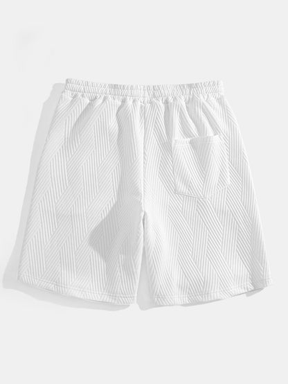 Gestreiftes Jacquard ärmelloses Hoodie-T-Shirt mit Shorts